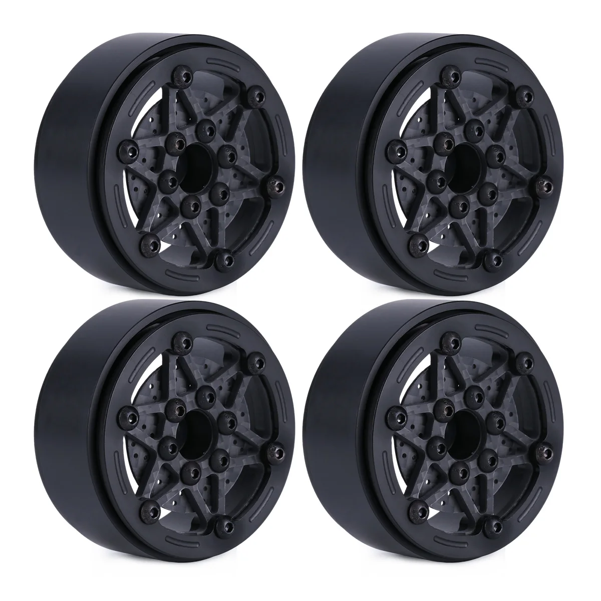 RCGOFOLLOW 1/10 Carbon Fiber Carbon Fiber Rim 59mm Crawler With For SCX10 D90 TRX4 TF2 CC01 Capra RC Car Part