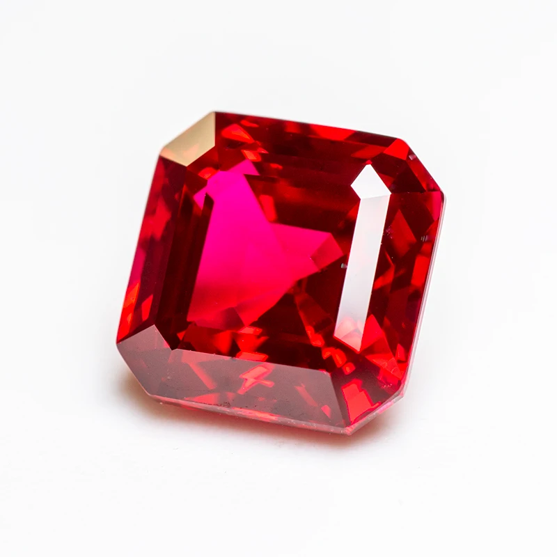 Lab Grown Ruby Asscher Square Shape Pigeon Blood Red VVS1 Selectable AGL Certificate GemstoMaterials Charms For Jewelry