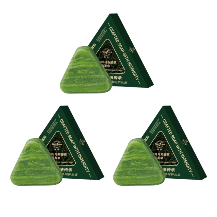

1/3pcs Herbal Formula Orchidaceae Polygonum Multiflorum Shampoo Handmade Soap Cleaning Oil-control Usman Grass Thick Hair Care