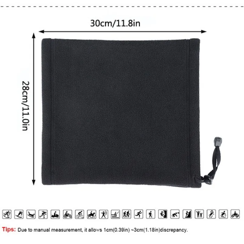 Winter Warm Polar Fleece Neck Gaiter Skiing Running Sport Scarf Face Mask Windproof Warm Head Cover Men Women Cycling Headwear, image 6