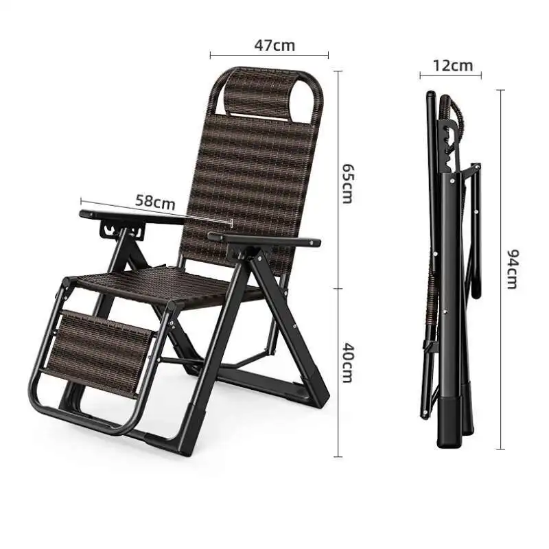 Relax Chaise longue pieghevole Balcone Ufficio Rilassamento Casa Chaise Lounge Rattan Rilassante Silla Plegable Terrazza Mobili QF50TY