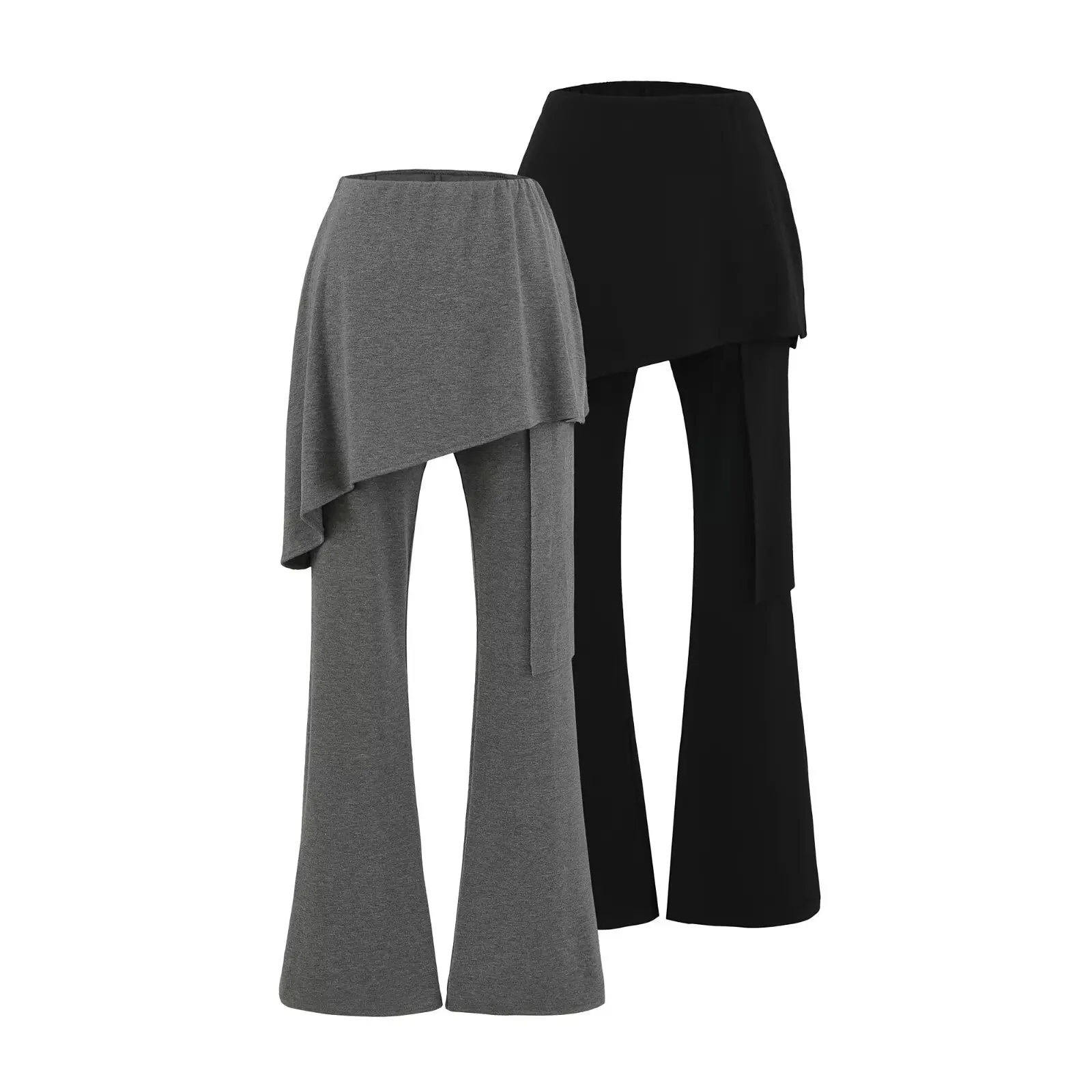 Fake Two-piece Trousers Personalized Straps Micro-pull Women's Slim-fitting and Thin Trousers