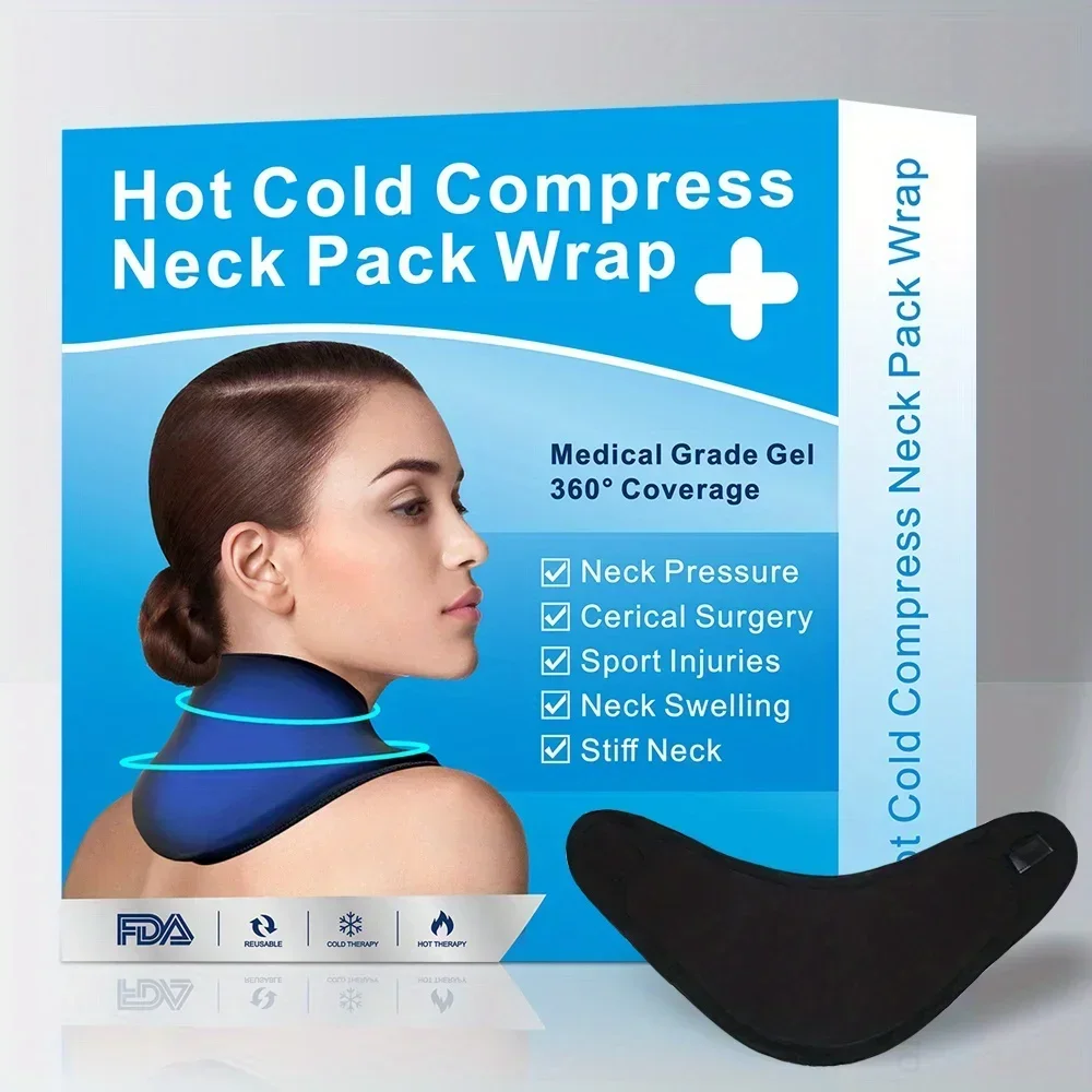 Reusable Gel Ice Pack for Neck Shoulders Neck Ice Pack Wrap Cold Compress Therapy for Pain Relief Cervical Surgery Recovery Pack