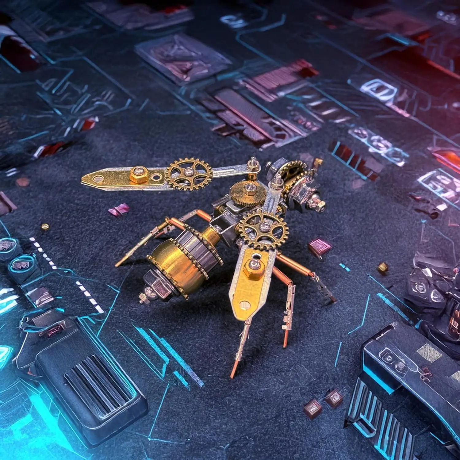 Steam-Punk Mechanical Spider/Dragonfly/ Ant Assembly Model Creative Handmade 3D Metal Assembly DIY Leisure Toy Gift