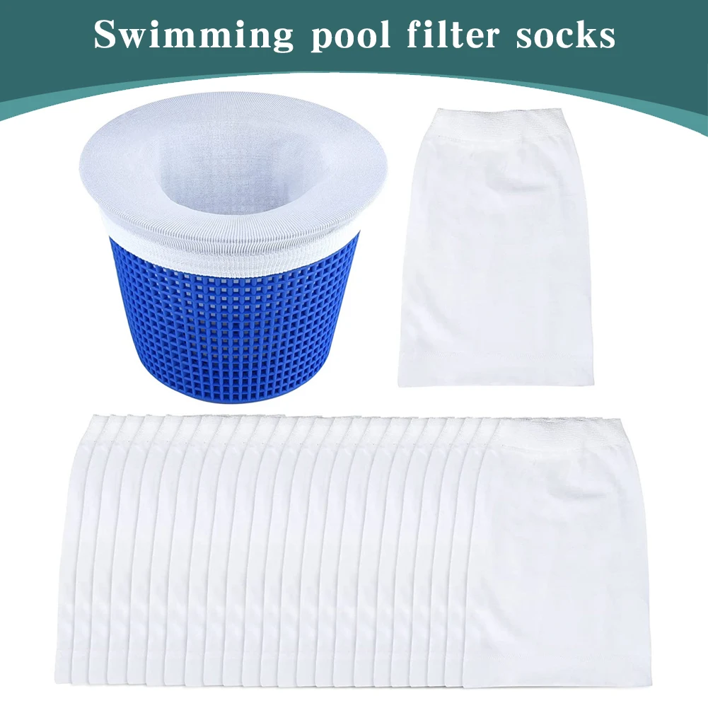 50/30/20/15/10/5PCS Pool Skimmer Socks Nylon Pool Filter Socks Reusable Mesh Filter Baskets Pool Cleaning Skimmer Storage Socks