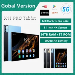 2023 Global Version Original 11 Inch Tablets Android 12 Deca Core 16GB 1T Dual 5G LTE Phone Call Bluetooth WiFi Google Tablet PC