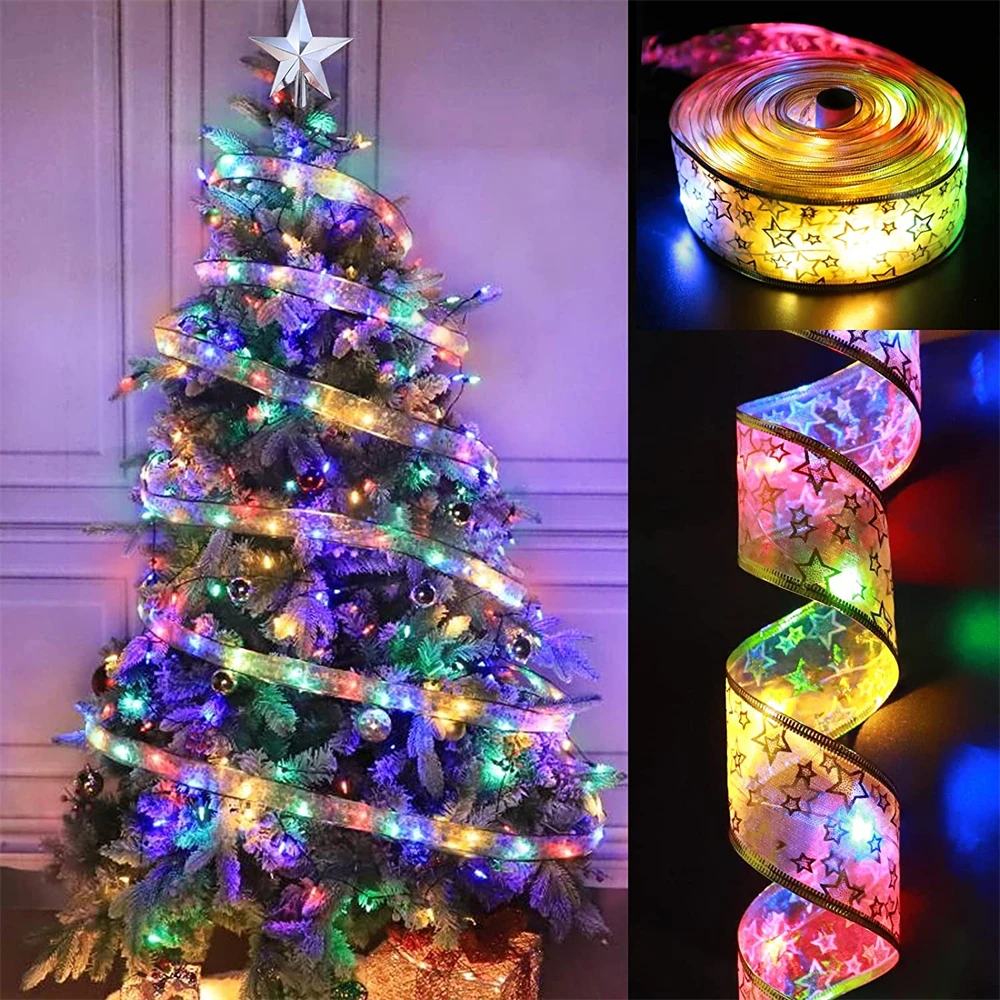 LED Pita Peri Cahaya String 1/2/5/10M Pohon Natal Dekorasi Cahaya 1/2/5/10M untuk Ulang Tahun Pernikahan Tahun Baru Dekorasi Pesta Rumah