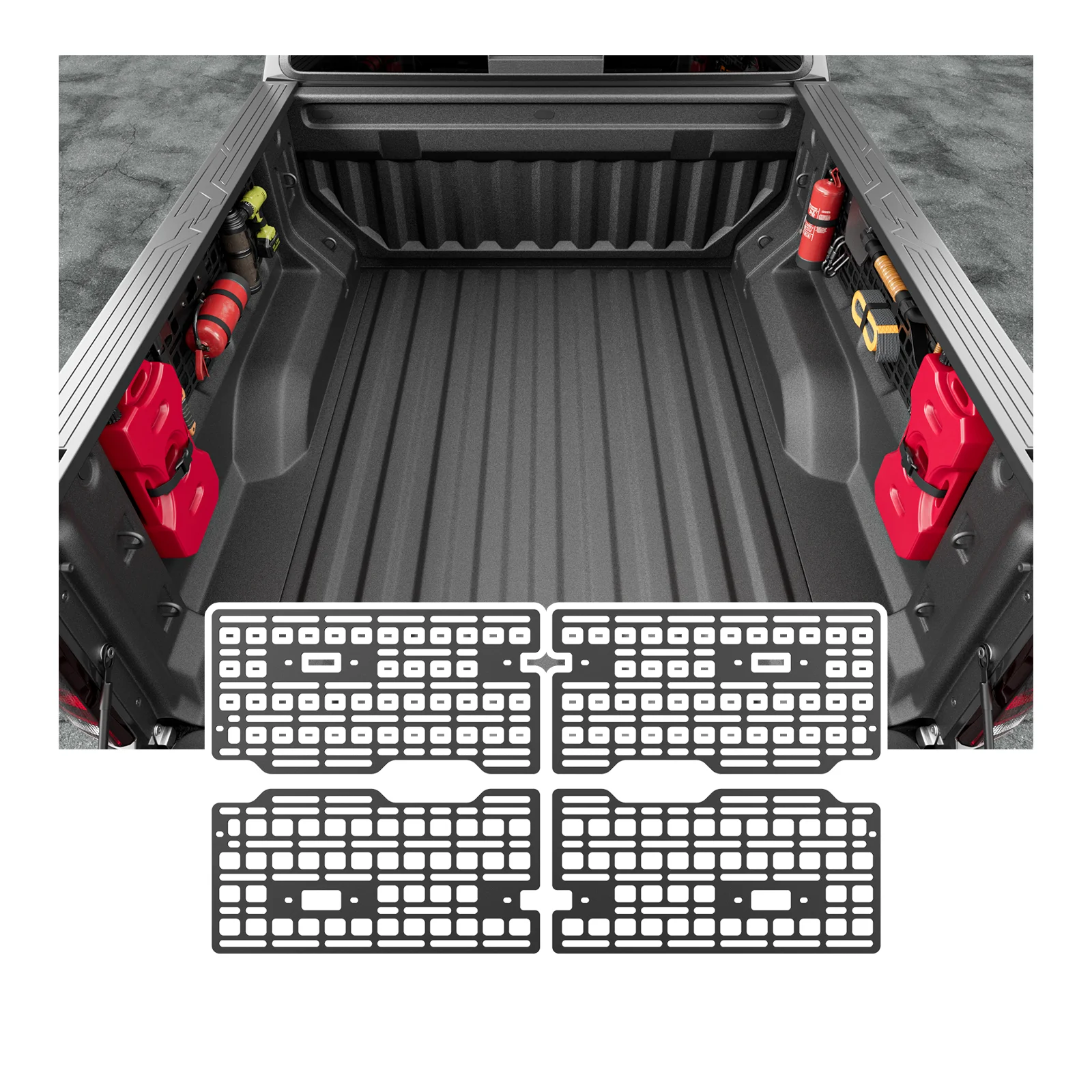 

Side Bed Molle Panel Compatible With 2023-2024 Chevrolet Colorado Durable Carbon Steel Tactical Panel