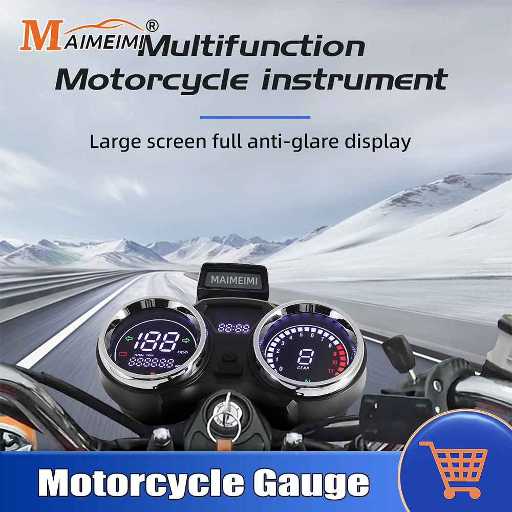 

For Suzuki GN125 150Gato 250cc Prince Motorcycle Speedometer Digital Tachometer Meter Assembly Dashboard Motorbike Instrument