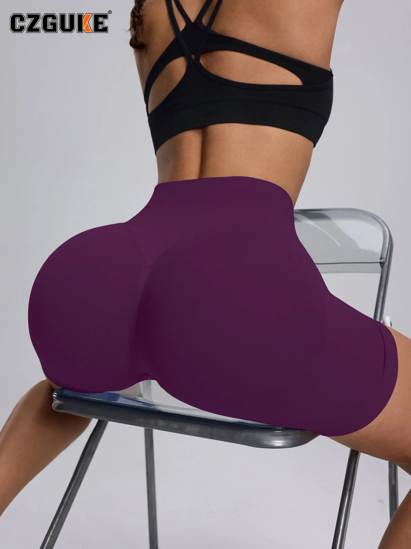 

Шорты CZGUKE 4.5 дюйма для женщин: спортивные, для фитнеса, велоспорта, с низкой ребристой резинкой, для тренировок в зале, с эффектом пуш-ап, бесшовные леггинсы для йоги