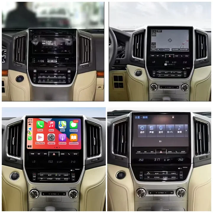 Android 14 10Inch For Toyotas Land Cruisers LC200 LC300 2008-2021 Head Unit Car Interior Upgrade Kits CarPlay GPS Video Player