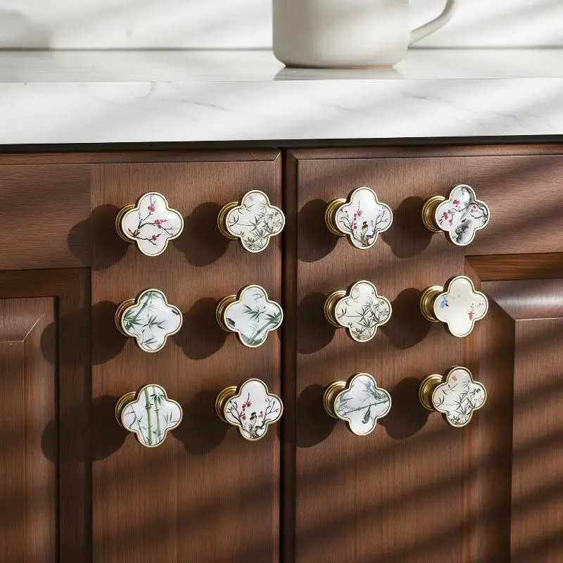 Cabinet Knobs Heavy Duty Zinc Alloy Classic Art Patterns Burr Free for Bedroom Wardrobe Dresser Drawer Furniture Replacement