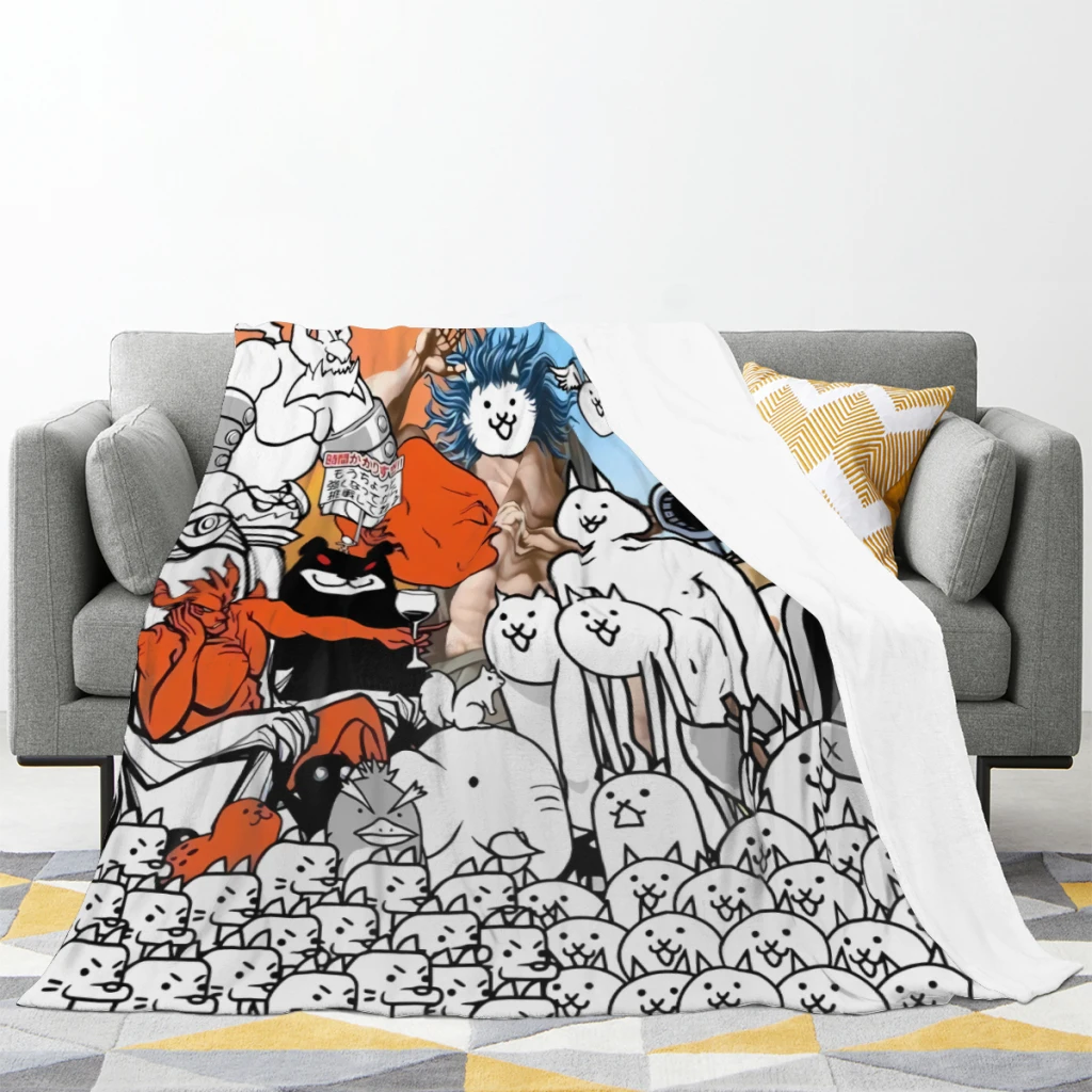 Hot Game Battle Cats Light Blanket Summer Blanket  Flannel Warm Throw Nap Knee Blankets Warm