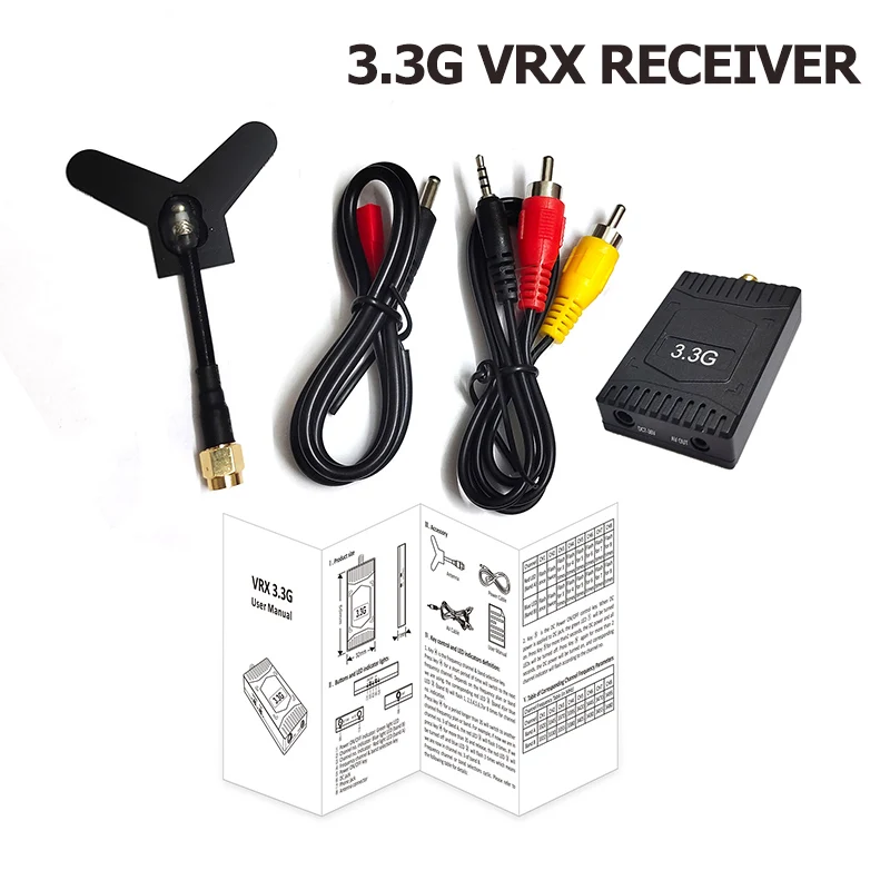 Émetteur modèle de drones FPV, 3.3GHz, 3.3G, 4W, 4000mW, VTX, 3.3G, 8CH, kit récepteur VRX avec antenne pour partie de importateur infectieux longue portée FPV