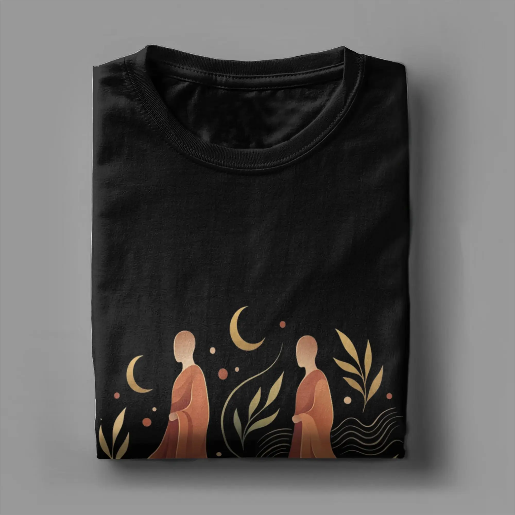 Men's T-Shirts Peace Walking Monks Crazy 100% Cotton Tee Shirt Short Sleeve  T Shirts Crewneck Clothes New Arrival