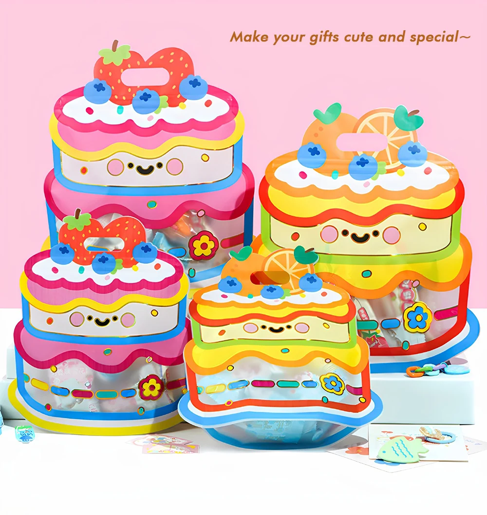 20/50 Stück tragbare Druckverschlussbeutel mit Kuchenmuster für Snacks und Süßigkeiten, Kindergeburtstag, Party-Geschenk, versiegelte Tasche für Kinder – Detail 4
