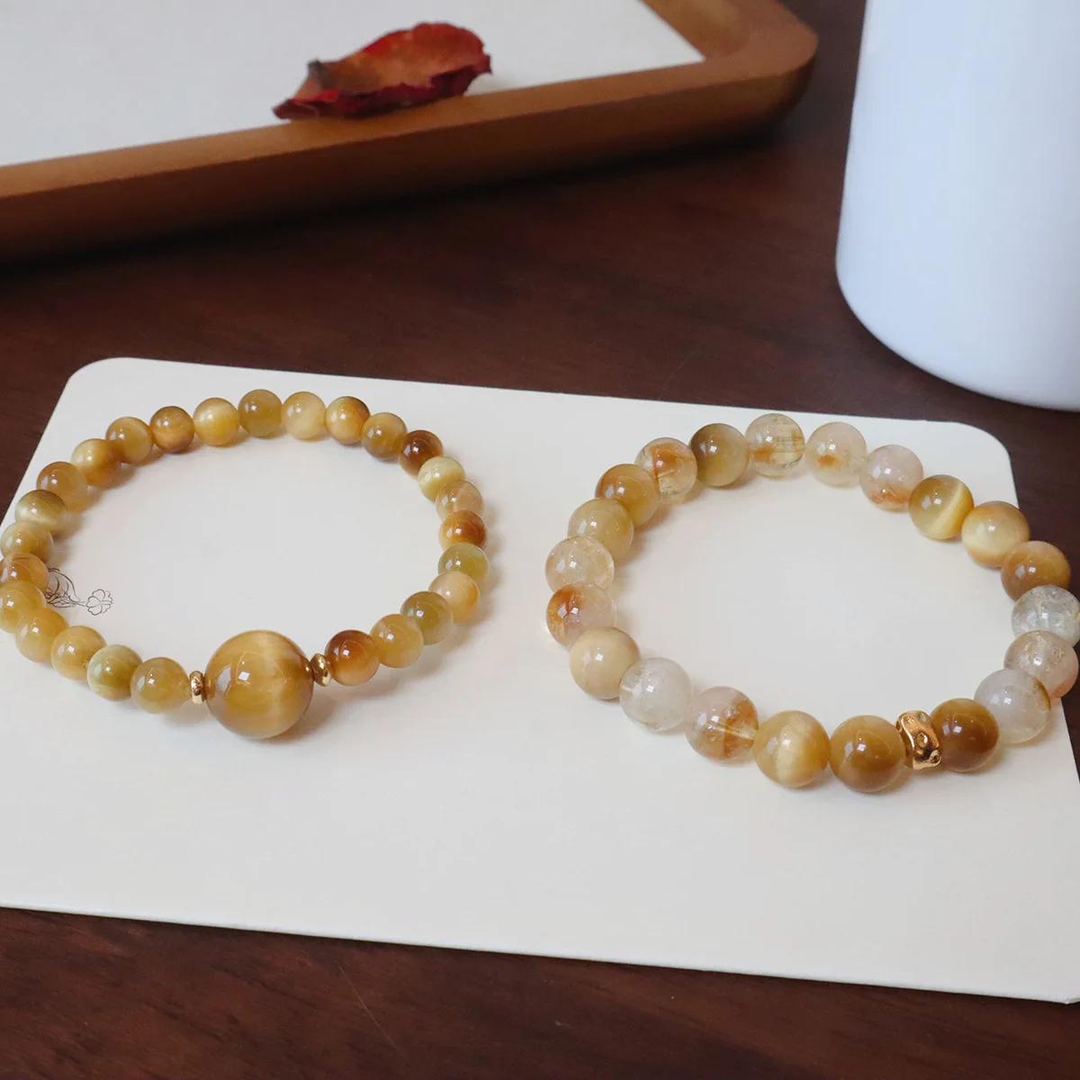 Natural Citrine/Huangta Crystal Golden Tiger Eye Stone Beaded Strand Bracelets Women Simple Stretch Lucky Wealth Jewelry 1644
