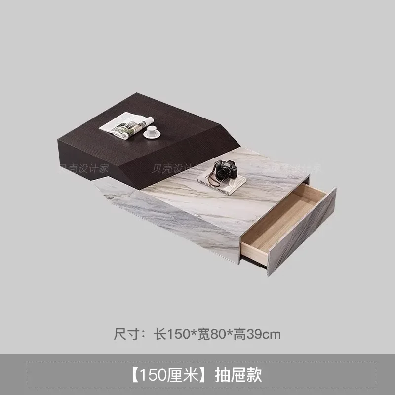 

lLight luxury rock slab coffee table modern simple creative Nordic Italian special-shaped new model