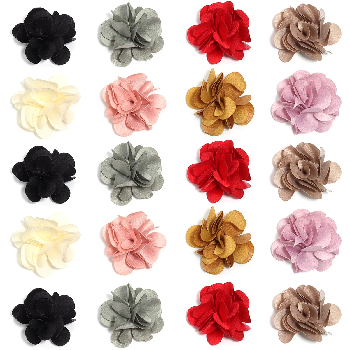 5pcs 4.5cm Handmade Small Flower Three-dimensional Small Camellia Multicolor Petal Small Flower DIY Hair Accessories  ﻿