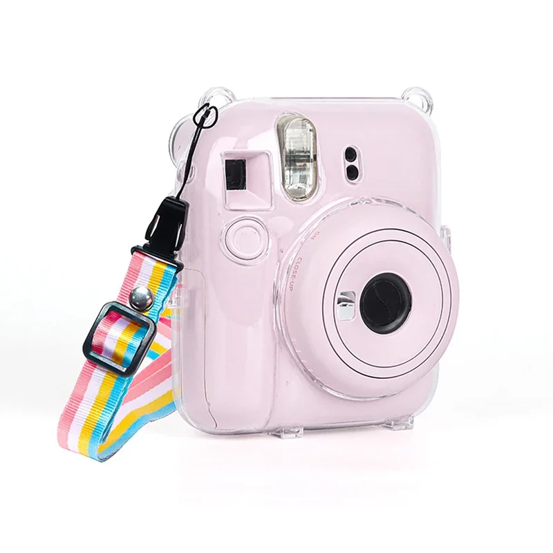 For Fujifilm Instax Mini 12 Transparent Camera Cover Protective Carrying Bag Cover With Storage Bag With Shoulder Strap