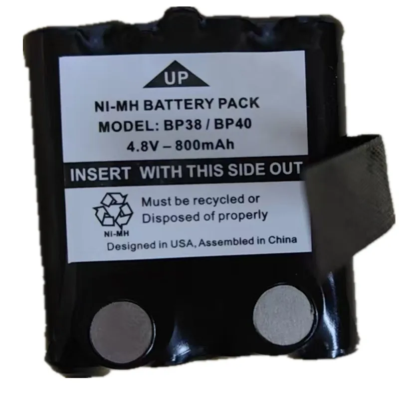 4.8V 800mAh NI-MH rechargeable Walkie Talkie Battery Pack For Uniden BP-38 BP-40 BT-1013 BT-537 GMR FRS 2Way Radio Battery