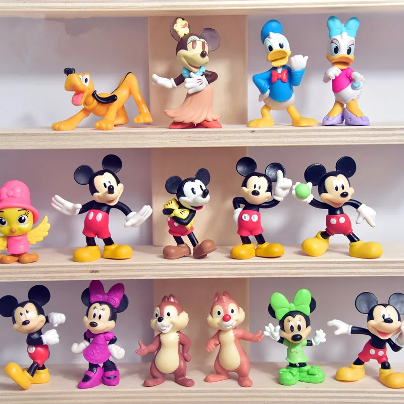 Disney Mickey Mouse Minnie Donald Duck Daisy Figures Birthday Party Cake Decoration PVC Anime Figures Kids Toys