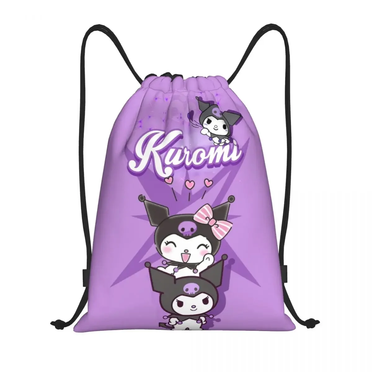 Custom Anime Cartoon Drawstring Backpack Sports Gym Bag for Women Men Shopping Sackpack