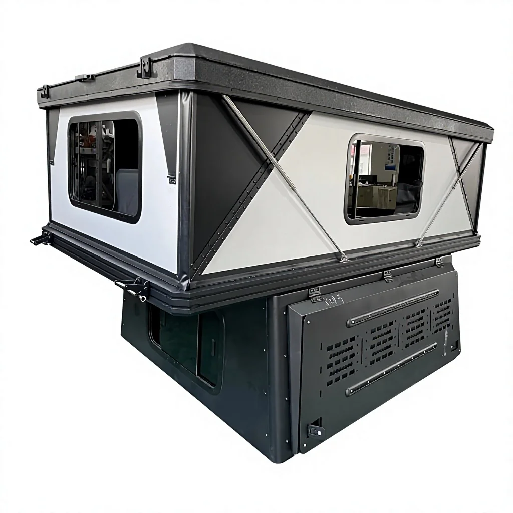 Truck Bed Camper, for Toyota Hilux Pickup, 4x4 Expedition Hard Shell Cabin, Lightweight Aluminum RV, Off-Road Overland Box