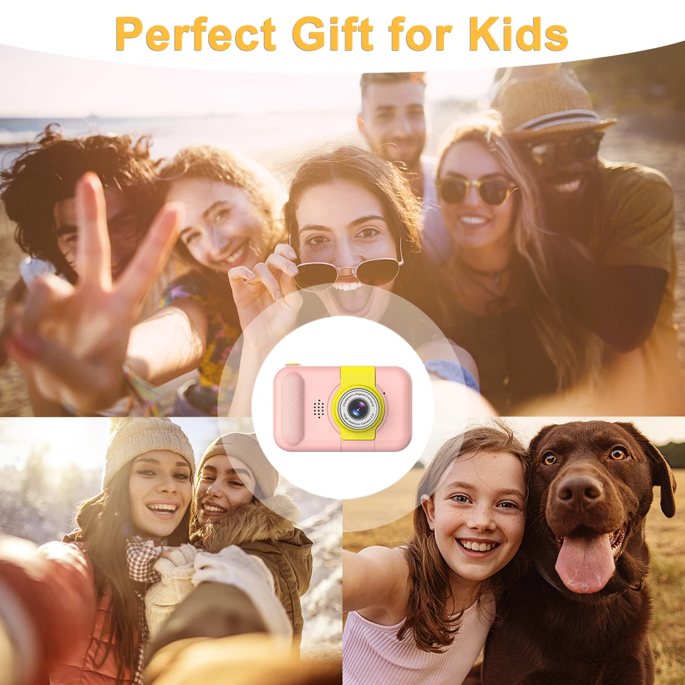 أطفال كاميرا الأطفال كاميرا رقمية مع عدسة الوجه 1080P 2.4 بوصة HD شاشة مسجل فيديو كاميرا للطفل هدية عيد ميلاد