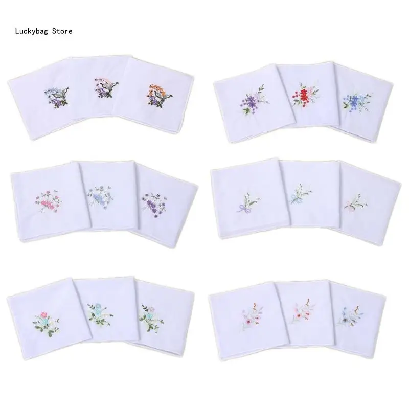 12packs Decorative Hankies Multipacks Handkerchiefs Polyester Handkerchiefs