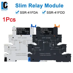 Lctc-Dinレールリレーモジュール、スリムリレーボード、ssr端子、LED付きソリッドステートリレー、6a、SSR-41FCC、SSR-41FDD、DC-AC、dc-dc、1個