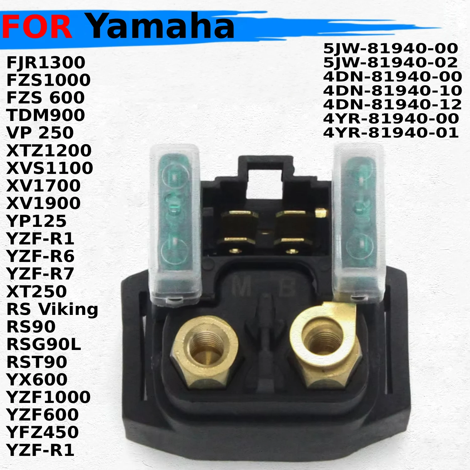

Motorcycle Starter Relay Solenoid For Yamaha XTZ1200 XT1200Z Super Tenere XT1200ZE ES XVS11 1100 Custom Midnight Silverado Parts