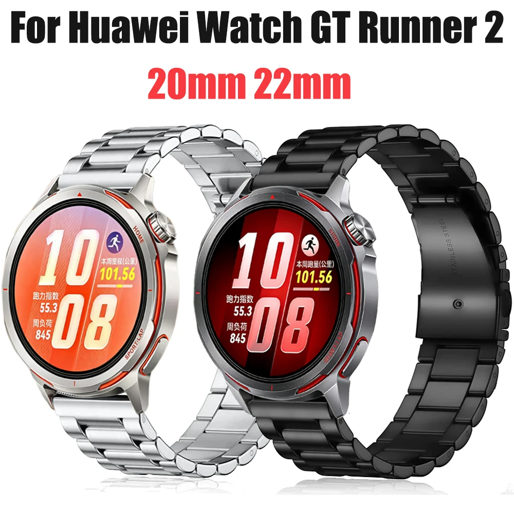 20mm 22mm Metal Strap for Huawei Watch GT Runner 2/GT6/5/4/3 Pro 46mm Stainless Steel Bracelet Amazfit Active 3/2/Max/Balance 2