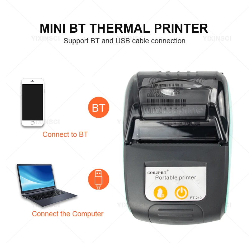 Mini 58mm Thermal Receipt Printer Pocket Mobile Wireless Bluetooth Portable Bill Ticket For Windows Android iOS Thermal Printer