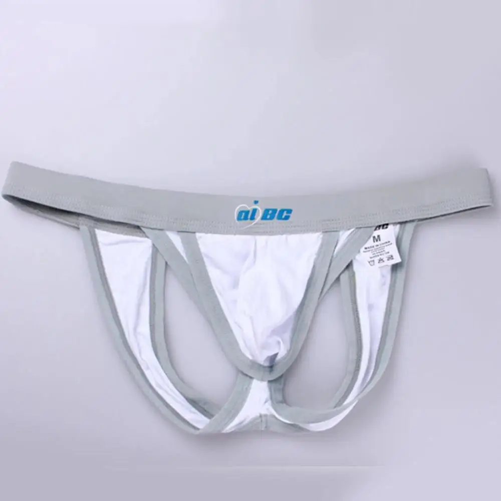 AIBC Jockstrap Underwear For Men Open Front Thong Sexy Mens Underpants Support Pouch Backless Erotic Panties