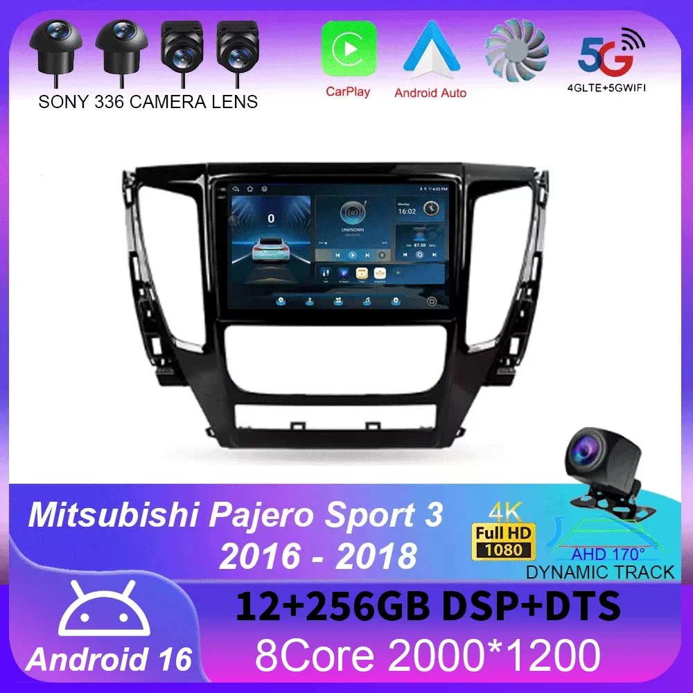 

For Mitsubishi Pajero Sport 3 2016 - 2018 Carplay Auto 4G+WIFI GPS Car Radio Navigation Multimedia Video Player Stereo Android 1