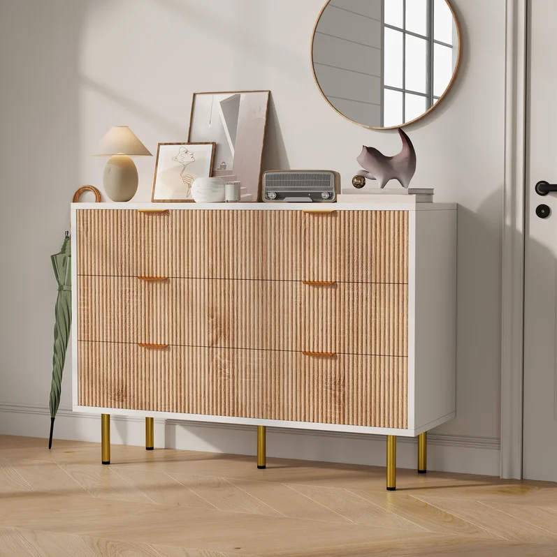 Comò per camera da letto, con 4 o 6 cassetti, mobile contenitore in legno per l’organizzazione degli spazi, credenza per ufficio o soggiorno.
