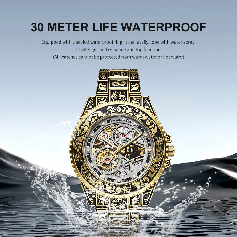 WLISTH Fashionable Luminous Retro Men's Automatic Mechanical Watch