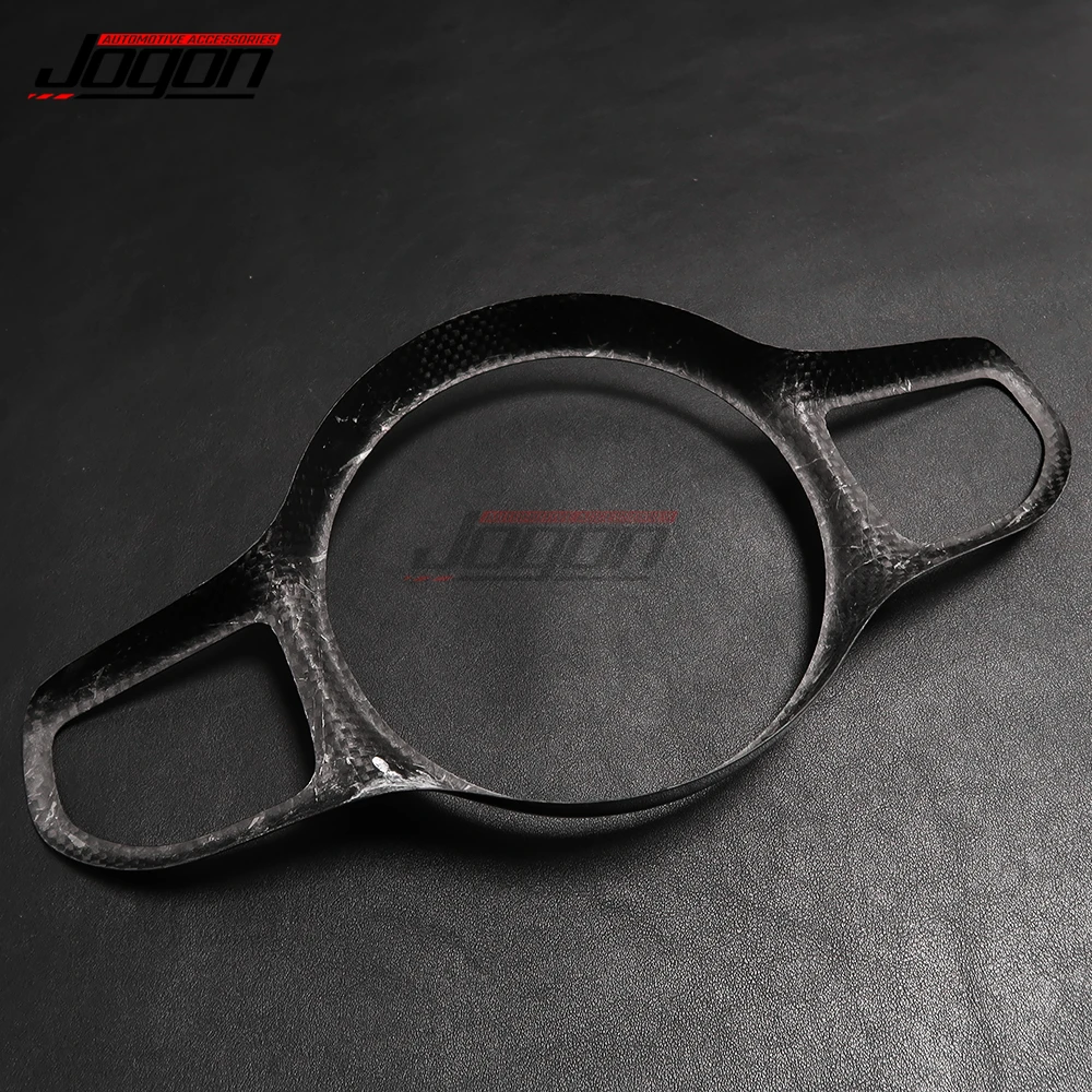 100% Real Carbon Fiber Car Steering Wheel Panel Panel U Button Frame Cover Trim For Benz CLA Class C118 CLA180 CLA200 2020 2021