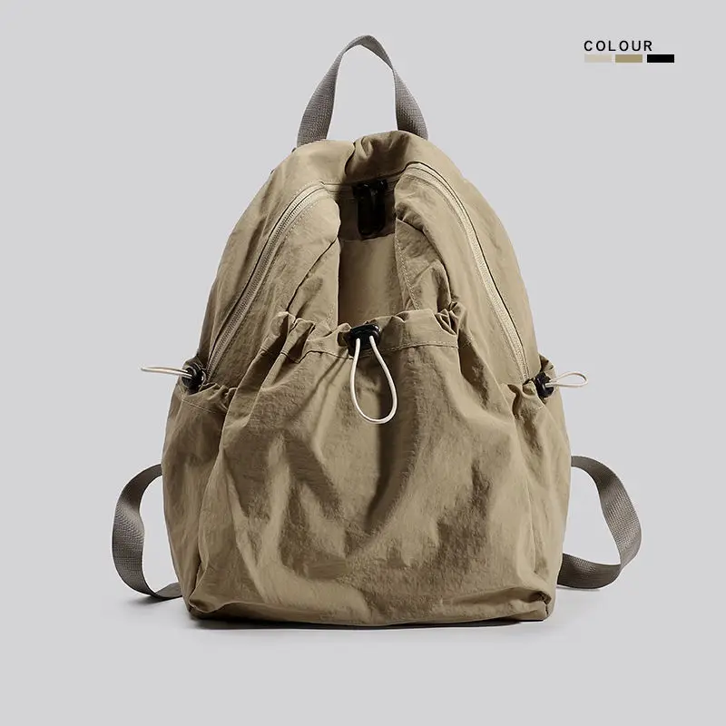 Unisex Lightweight Backpack,Drawstring Side Pockets Front Pocket, Comfortable Padded Shoulder Straps, Casual Daypack for School