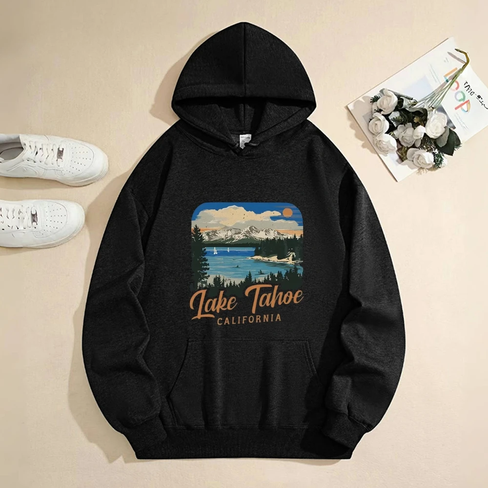 

Толстовка с капюшоном Lake Tahoe, толстовка комфортных цветов, эстетичная толстовка с капюшоном Tumblr California, толстовка с капюшоном Great Landscape Scene Graphic