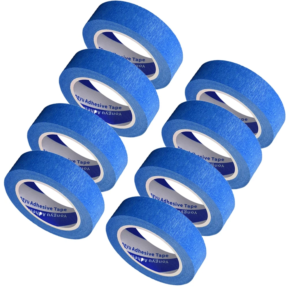 8 rotoli di nastro blu per pittori, 2 cm x 20 metri, materiale cartaceo, con supporto adesivo, per casa, ufficio, scuola, arte fai da te, artigianato e