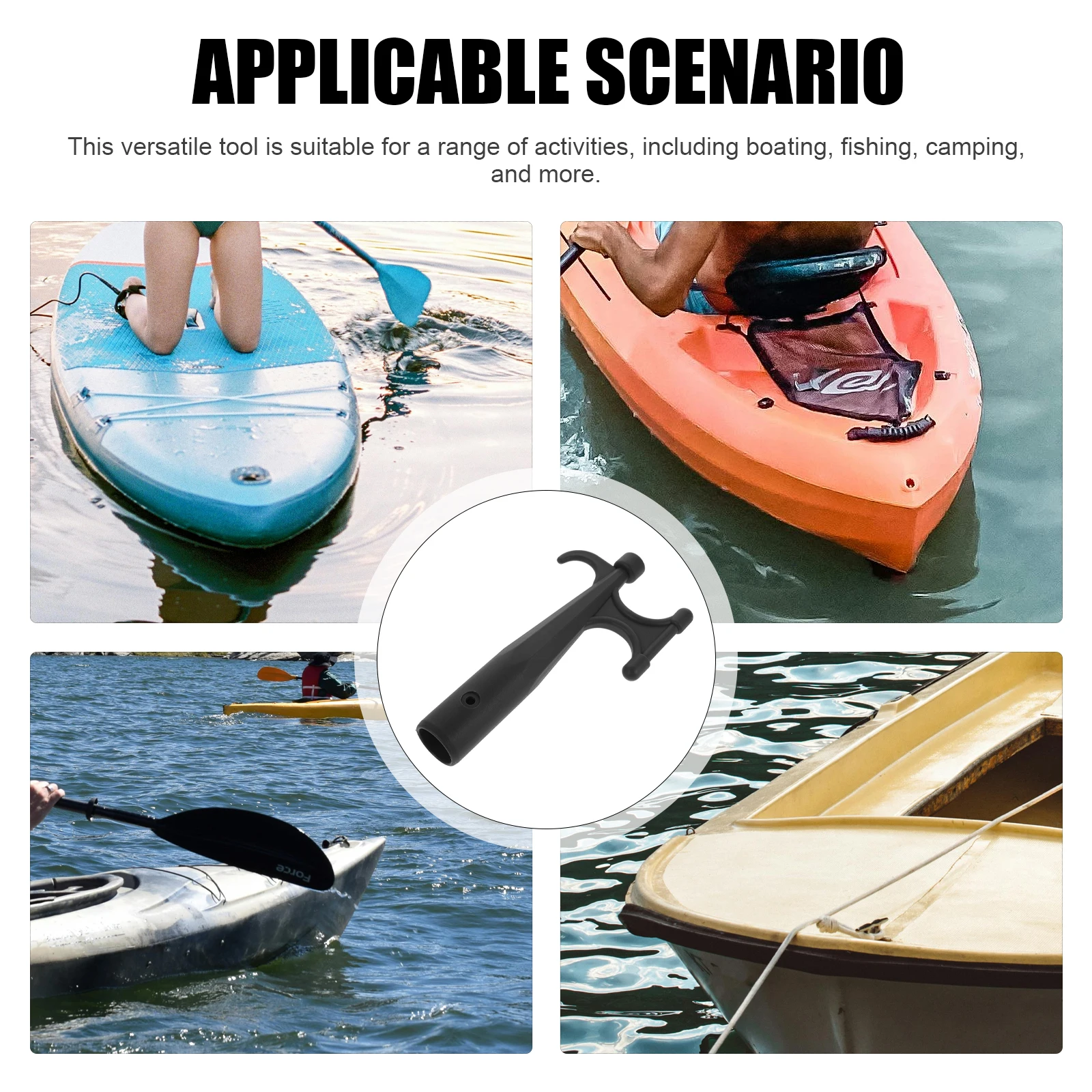 

Dual Multifunctional Boat Hook Nylon Replacement for Docking Kayak Fishing Lifeboat Extended Rod Anti Scratch