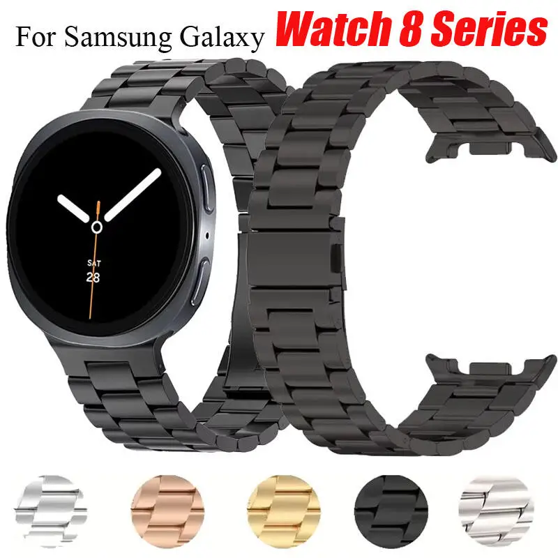 Edelstahlarmband für Samsung Galaxy Watch 8 Classic 46 mm Luxus-Metallarmband für Galaxy Watch 8 40 mm 44 mm Armbandgürtel