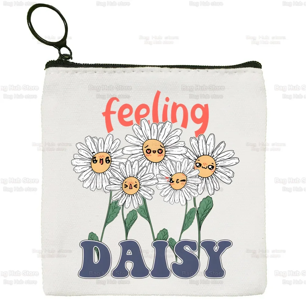 Gevoel Daisy Canvas Portemonnee Custompattern Logo Opbergen Love Daisy Pouch Canvas Tas Nieuwe Munt Tas Sleutel Munt Portemonnee