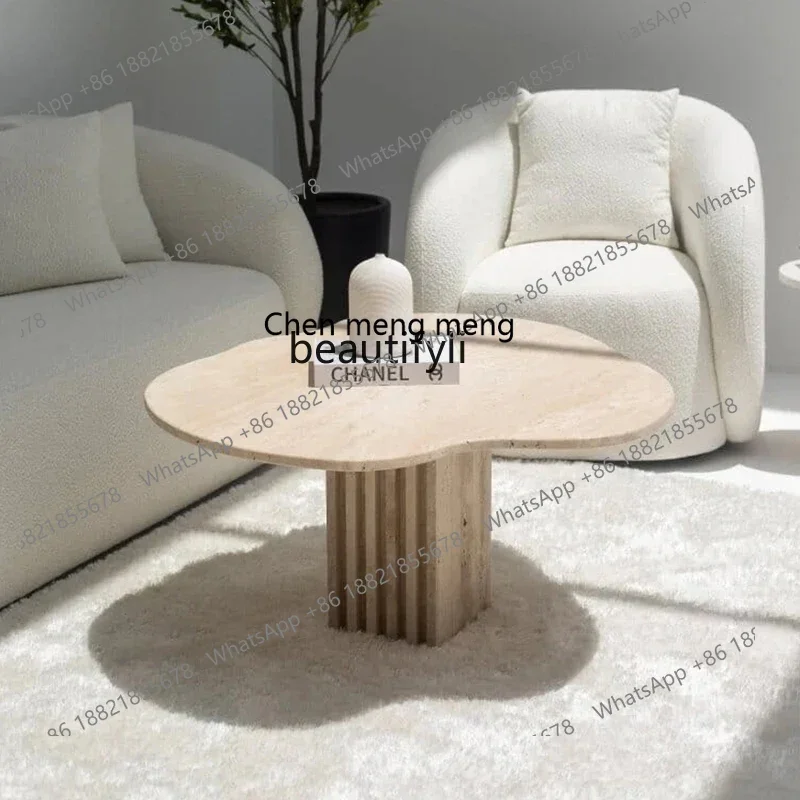

M178 Natural travertine coffee table living room home creative cloud shape coffee table designer wabi sandy wind