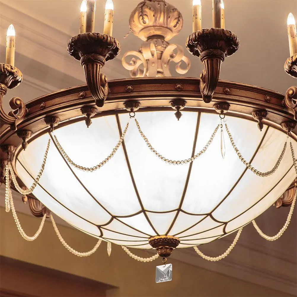 10 قطعة الخرز الاكريليك الصغيرة للحرف اليدوية واضح بريزم قلادة الشنق تركيب المصابيح اكسسوارات ديكور السقف DIY بها بنفسك مطرز الستار