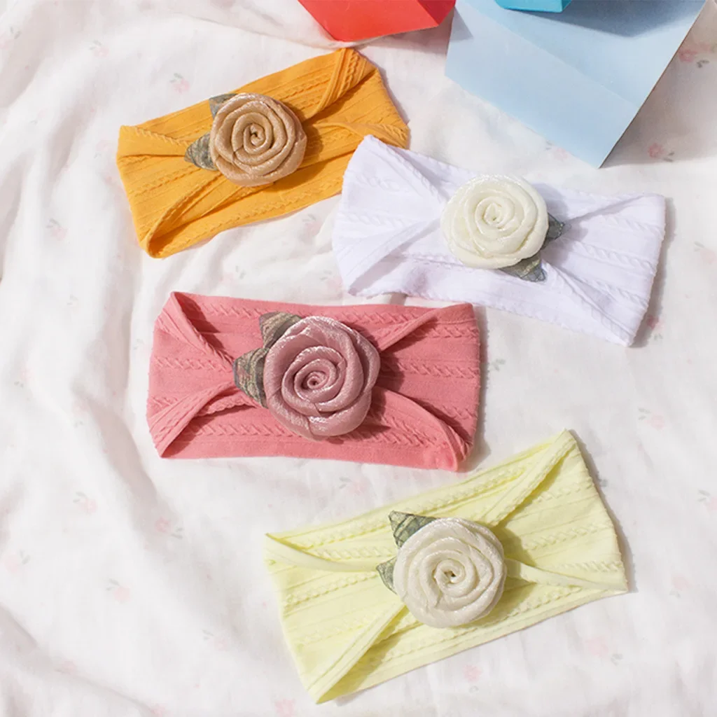 

Newborn Soft Hair Accessories 0-12M Baby Girls Headband Floral Hairband Breathable Elastic Toddler Headwrap