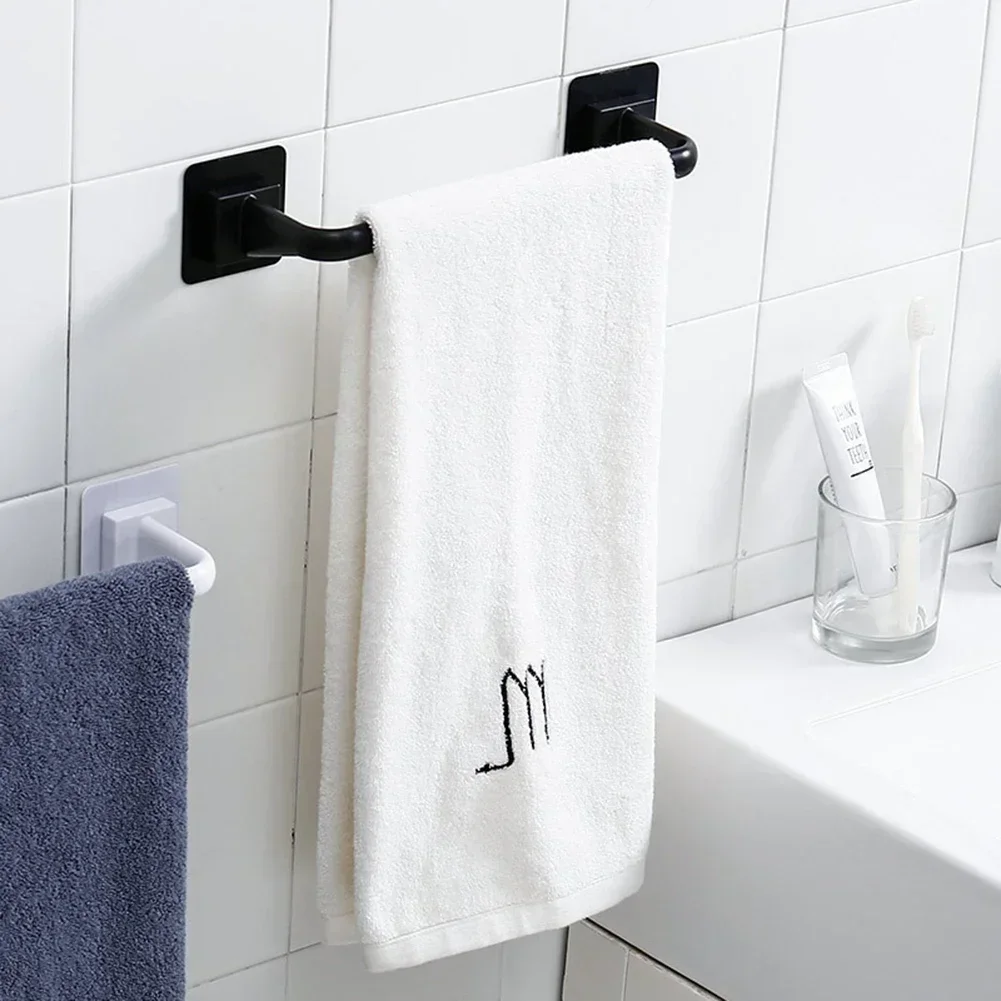 1Pc Rag Storage Rack Towel Bar Stick Self-Adhesive Wall-mounted Bath Towel Holder Shelf 30.5/40.5cm For Home Decor Accessories