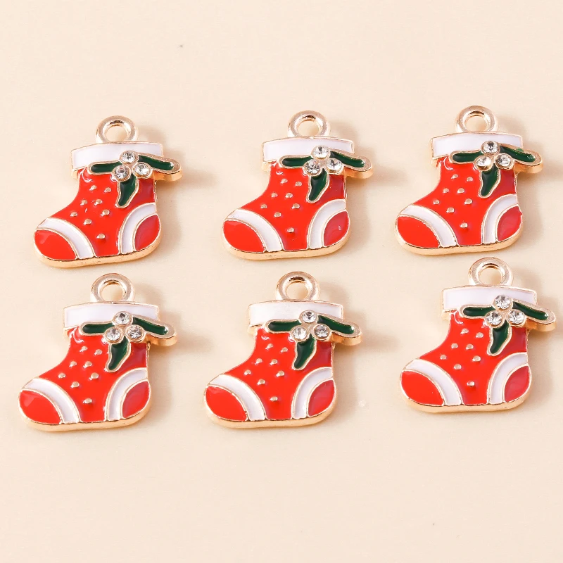 20 Stück Mix süße Emaille Weihnachten Schneemann Baum Hirsch Weihnachtsmann Charms Anhänger für Schmuckherstellung Halsketten Ohrringe DIY Geschenke – Detail 32